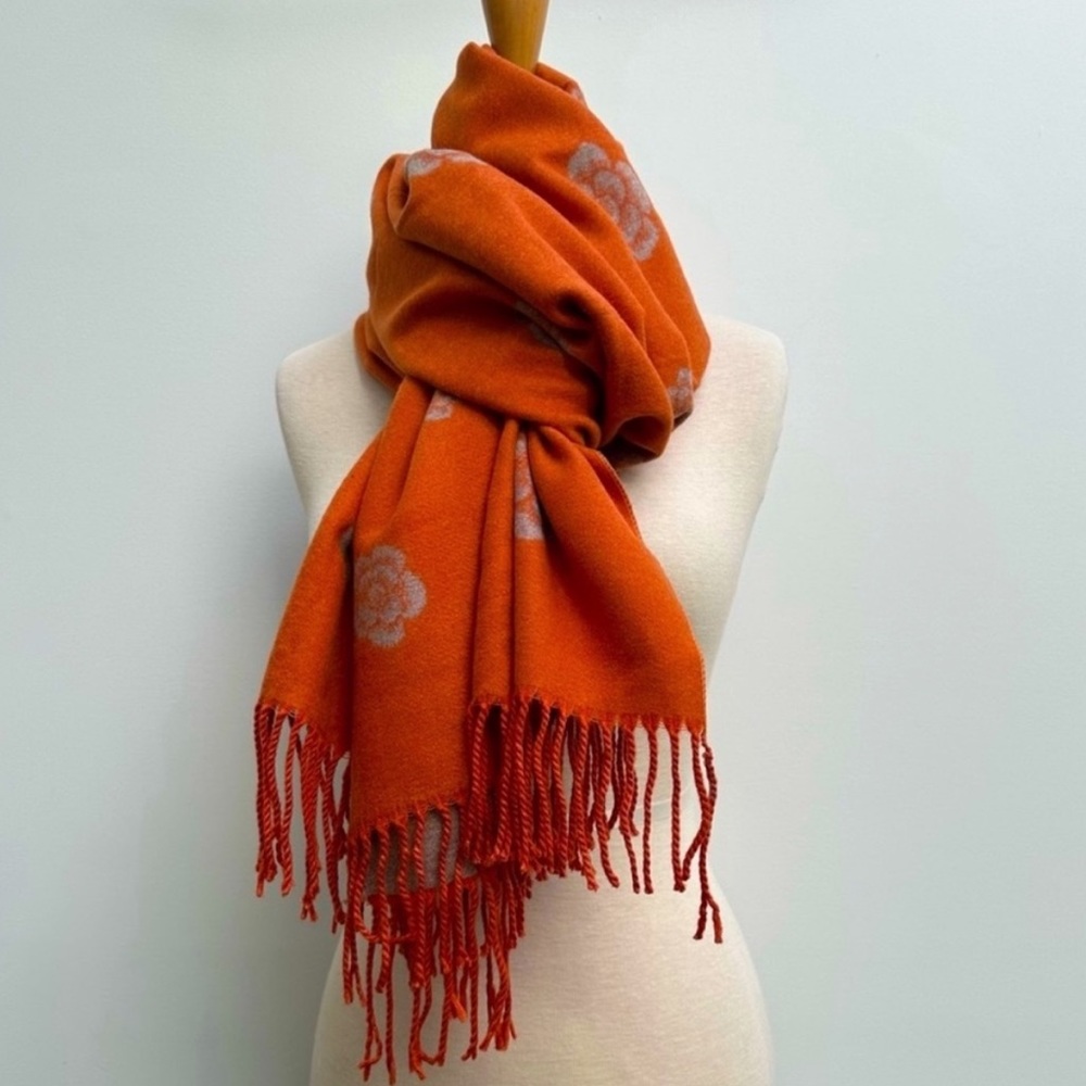 Orange Floral Scarf